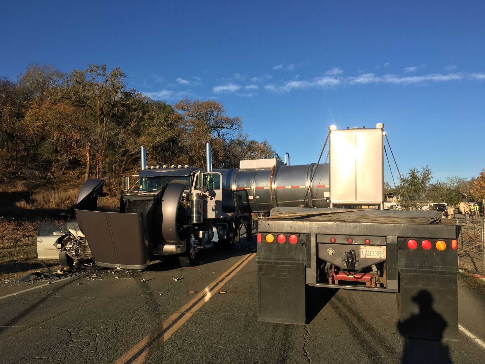Wine tanker overturned